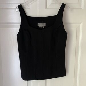 Anthropologie Black Tank Top Size S NEW Neck Side Zip Pullover Viscose‎